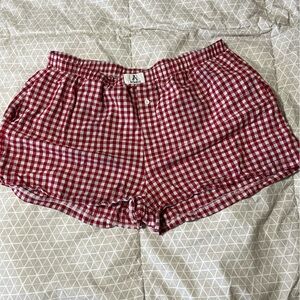 Red Checkered Women's Shorts